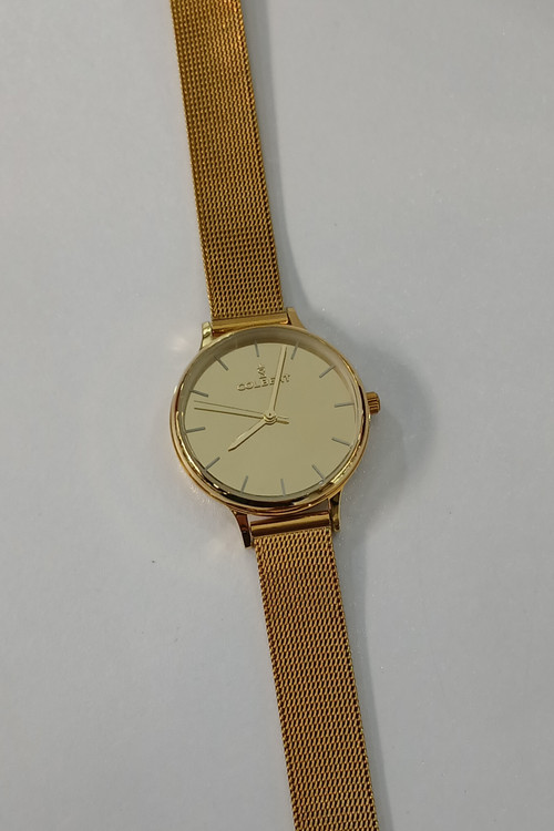 ساعت زنونه طلایی رنگ ثابت