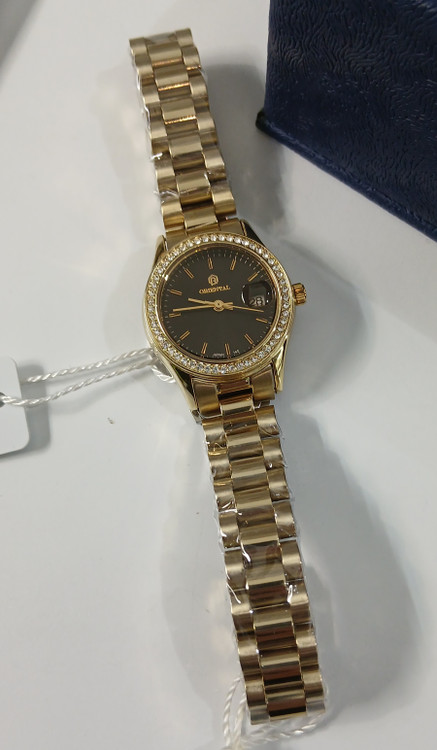 ساعت طلایی رنگ ثابت