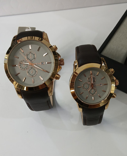 ساعت ست قهوه ای