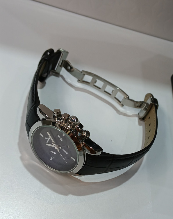 ساعت بند چرمی مشکی